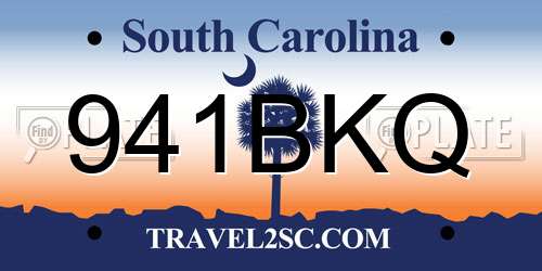 941BKQ South Carolina License Plate