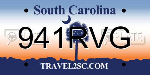 941RVG South Carolina License Plate