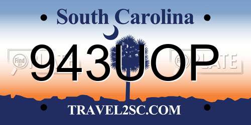 943UOP South Carolina License Plate