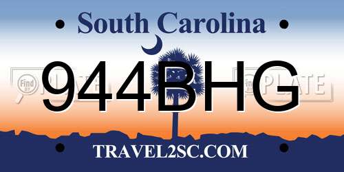 944BHG South Carolina License Plate