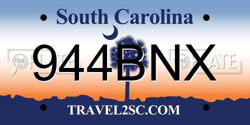 944BNX South Carolina License Plate
