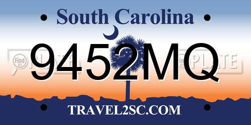 9452MQ South Carolina License Plate