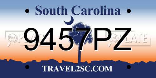 9457PZ South Carolina License Plate