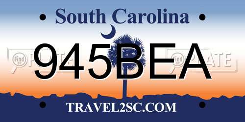 945BEA South Carolina License Plate