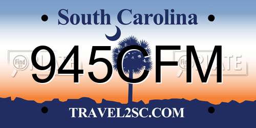 945CFM South Carolina License Plate