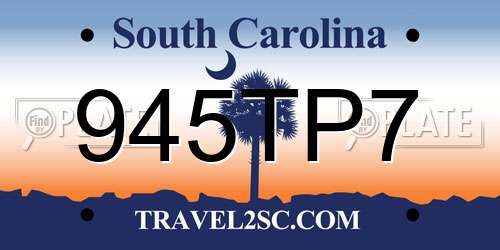945TP7 South Carolina License Plate