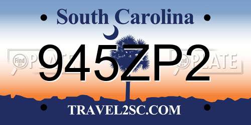 945ZP2 South Carolina License Plate