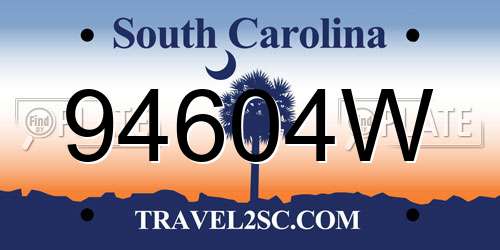 94604W South Carolina License Plate
