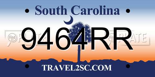 9464RR South Carolina License Plate