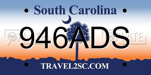 946ADS South Carolina License Plate
