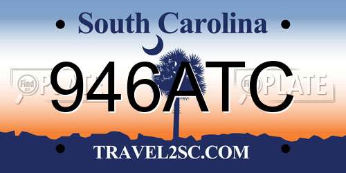 946ATC South Carolina License Plate