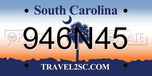 946N45 South Carolina License Plate