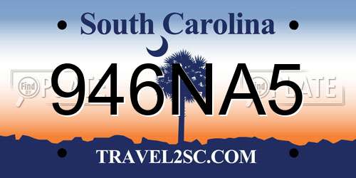 946NA5 South Carolina License Plate