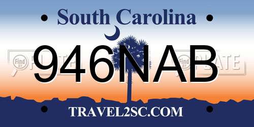 946NAB South Carolina License Plate
