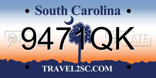 9471QK South Carolina License Plate