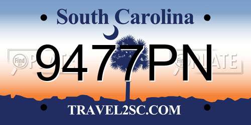 9477PN South Carolina License Plate