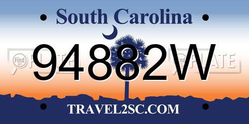 94882W South Carolina License Plate