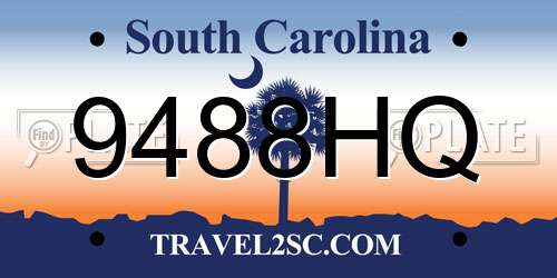 9488HQ South Carolina License Plate