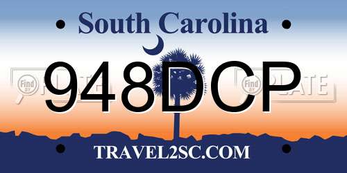 948DCP South Carolina License Plate