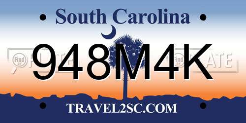 948M4K South Carolina License Plate