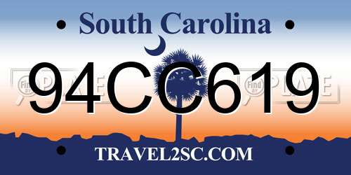 94CC619 South Carolina License Plate