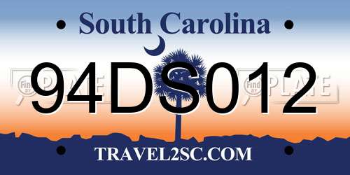 94DS012 South Carolina License Plate