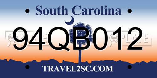 94QB012 South Carolina License Plate