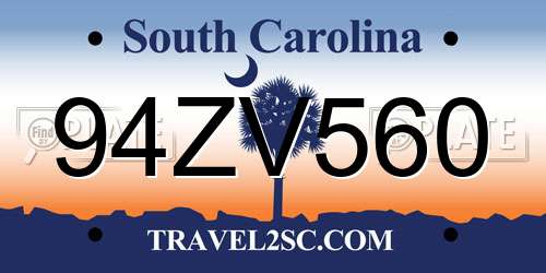 94ZV560 South Carolina License Plate