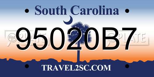 95020B7 South Carolina License Plate