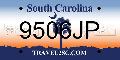 9506JP South Carolina License Plate
