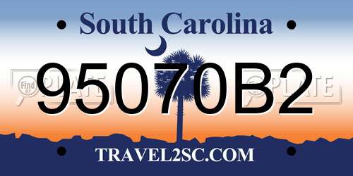95070B2 South Carolina License Plate