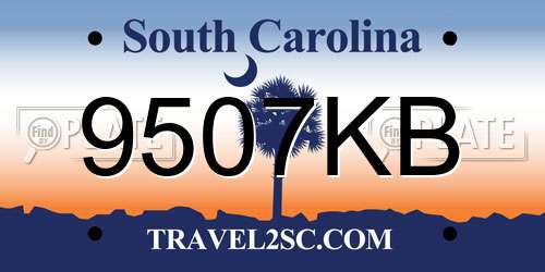 9507KB South Carolina License Plate