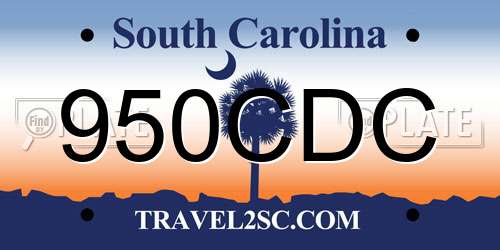 950CDC South Carolina License Plate