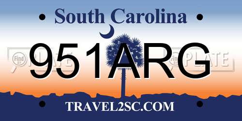 951ARG South Carolina License Plate