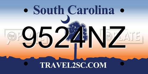 9524NZ South Carolina License Plate