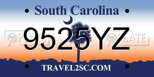 9525YZ South Carolina License Plate