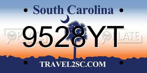 9528YT South Carolina License Plate