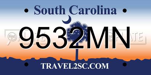 9532MN South Carolina License Plate