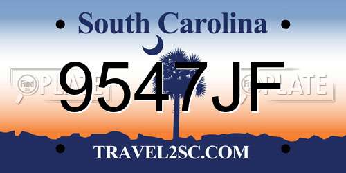 9547JF South Carolina License Plate