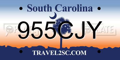 955CJY South Carolina License Plate