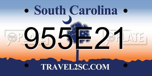 955E21 South Carolina License Plate