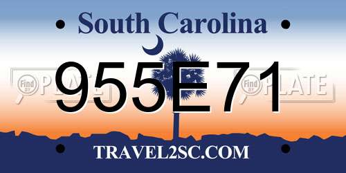 955E71 South Carolina License Plate