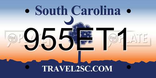 955ET1 South Carolina License Plate