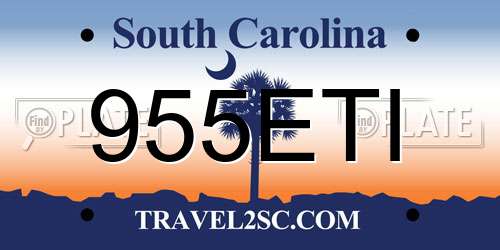 955ETI South Carolina License Plate