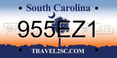 955EZ1 South Carolina License Plate