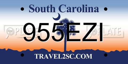 955EZI South Carolina License Plate