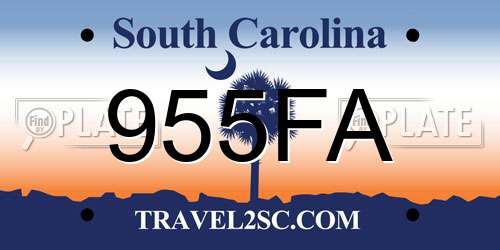 955FA South Carolina License Plate