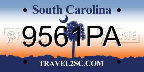 9561PA South Carolina License Plate