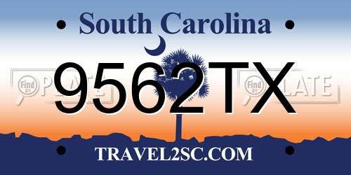 9562TX South Carolina License Plate
