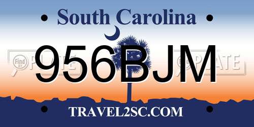956BJM South Carolina License Plate